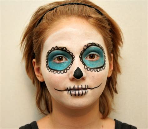 Sugar Skull Makeup For Tweens Pretty Skeleton Makeup Skeleton Face
