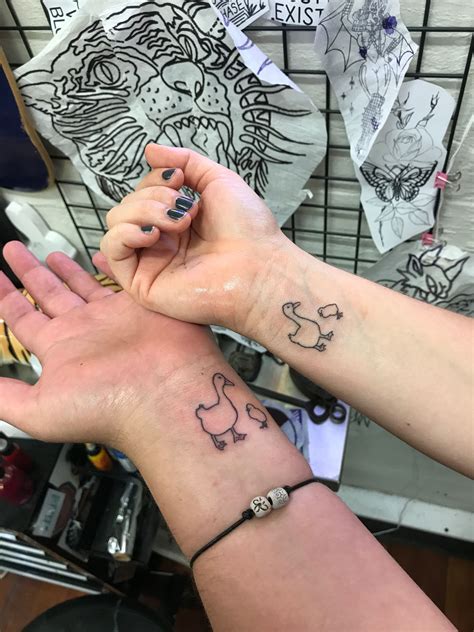 Friends Tattoo Chick And Duck Friend Tattoos Matching Friend Tattoos Duck Tattoos