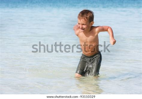 Young Boy Playing Water Stock Photo 93110329 Shutterstock