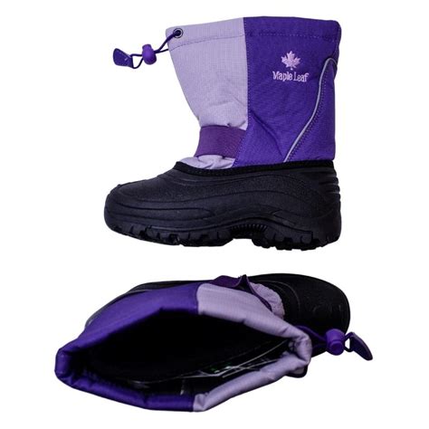 Wholesale Youth Winter Boots Nylon Velcro10″ Tall Purple Size 11 3