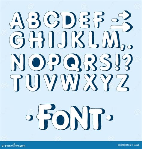 Graphic Font Handmade Sans Serif Font Thin Lines Hand Drawn