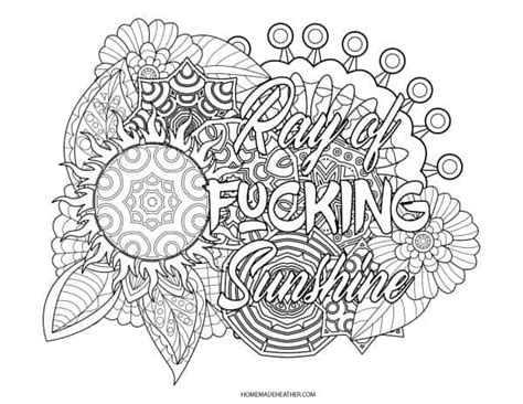 Free Adult Swear Word Coloring Pages Homemade Heather Swear Words 5 Coloring Page Bundle For