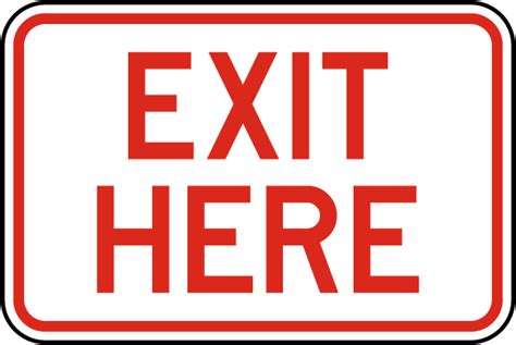 Exit Here Sign W5426 By
