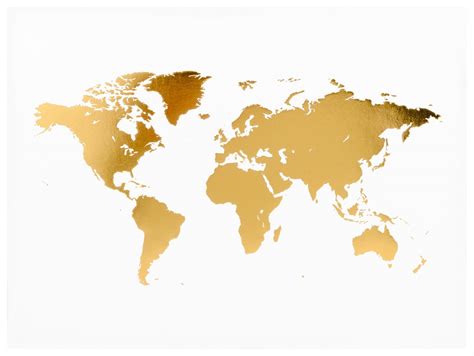 Buy World Map Gold Foil Poster Here Bgastoreuk