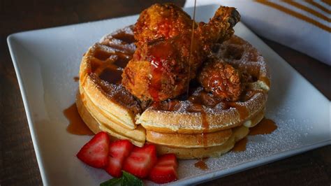 Chicken And Waffles Hot Honey Syrup Recipe How To Make Chicken And Waffles Youtube