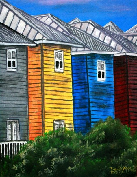 Modern landscape painting acrylic on canvas by osnat | etsy. Watercolor Paintings - Art by Derek McCrea: beach houses ...