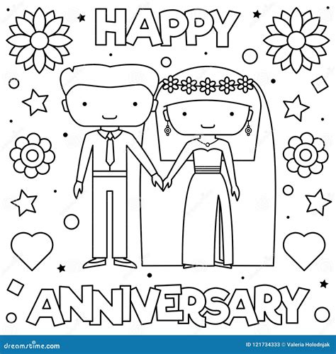Happy Anniversary Coloring Pages Sketch Coloring Page