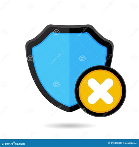 Error Firewall Protect Protection Security Shield Icon Stock Vector