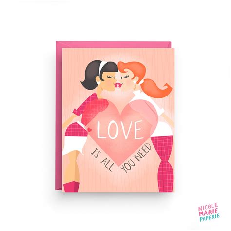 Lgbtq Love Card Lesbian Wedding Card Etsy
