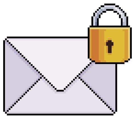 Premium Vector Pixel Art Envelope With Padlock Icon Secure Mail