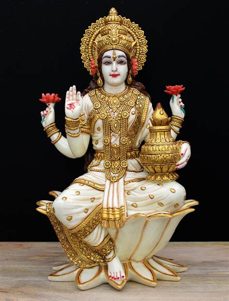 Hindu Lakshmi Goddess Of Wealth Statue Good Fortune Lakshmi Etsy