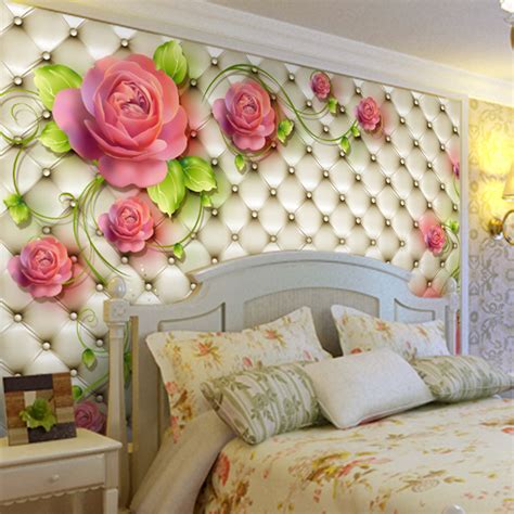 Romantic Rose Photo Wallpaper 3d Flowers Wall Mural Custom Elegant