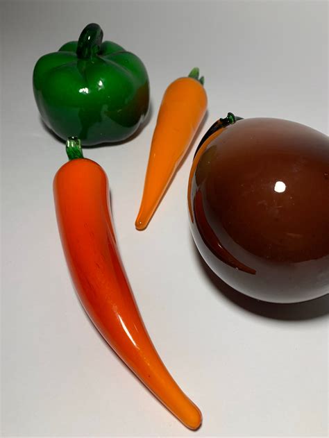 Vintage Hand Blown Glass Fruit And Vegetables Murano Etsy
