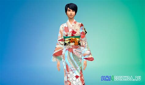 Скачать мод Женское японское кимоно бесплатно для Симс 4 на Sims4odezhda