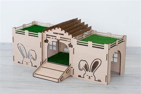 Wooden Rabbit House Rabbit Castle Personalized Rabbit House Etsy