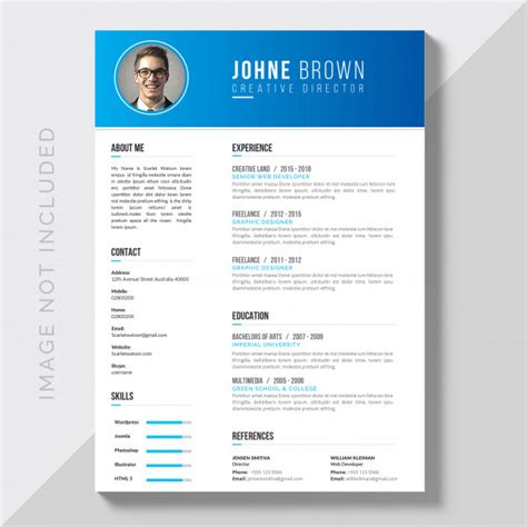 Font choice and font size: Editierbarer cv-format-download | Kostenlose Vektor