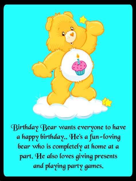 Birthday Bear Wants Everyone To Have A Happy Birthday Hes A Fun Loving Bear Who Is Completely