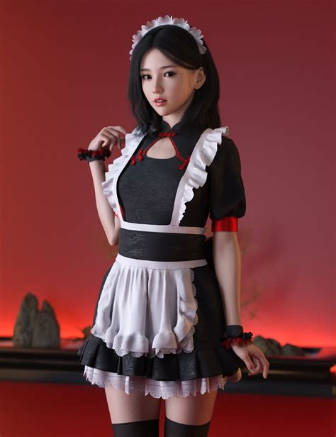 Dforce Mktg Tea Maid Outfit For Genesis 81 And 9 Daz 3d