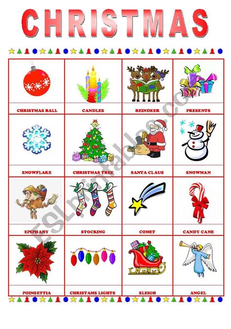Christmas Vocabulary 2 Esl Worksheet By Saladinos