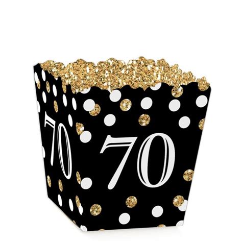 Adult 70th Birthday Gold Party Mini Favor Boxes Birthday Etsy