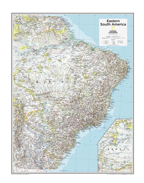Eastern South America Map National Geographic Atlas Of The World