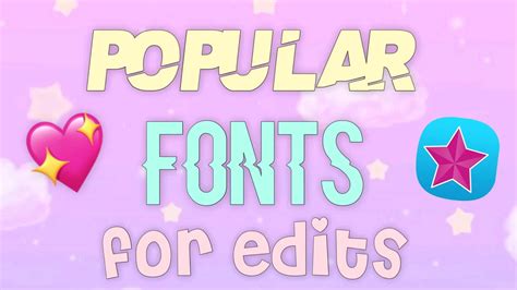 Most Popular Fonts For Edits Youtube