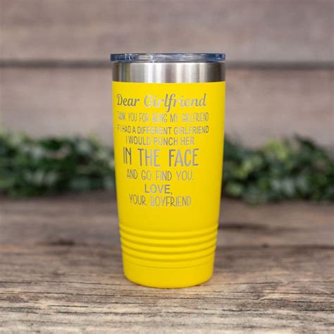 Dear Girlfriend Personalized Engraved Tumbler With Boyfriend Name