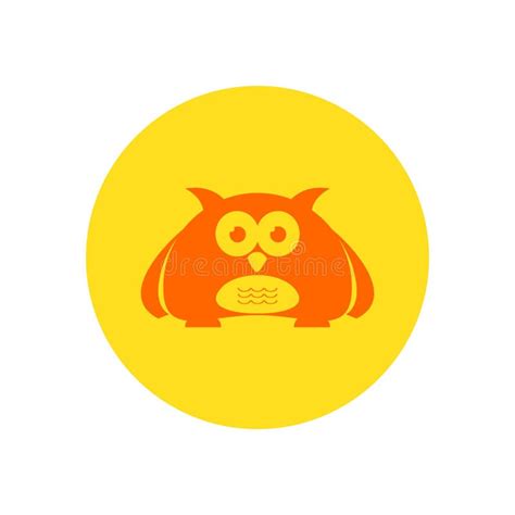 Cute Owl Circular Icon Illustration Stock Vector Illustration Of