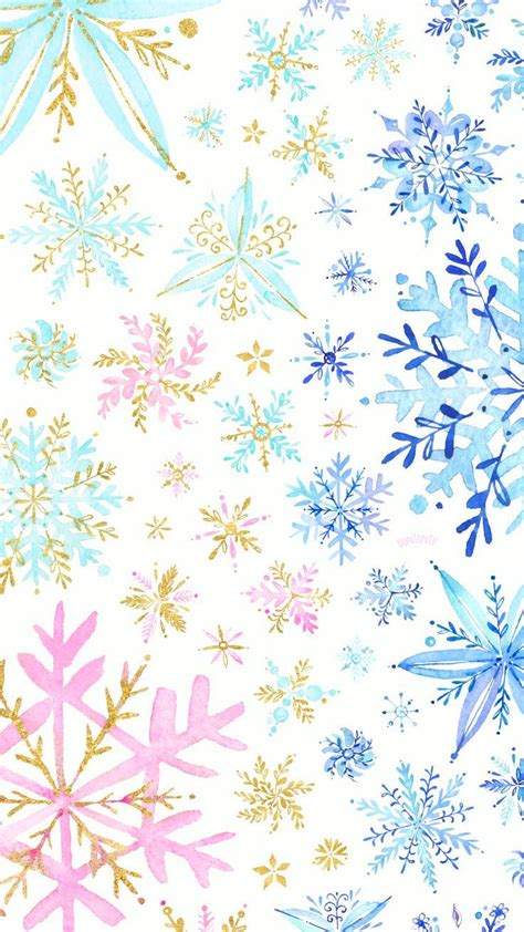 Phone Wallpapers Hd Watercolor Gold Snowflakes By Bonton Tv Free