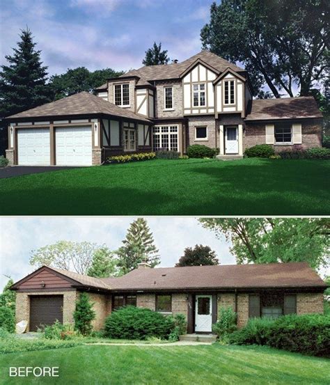 Single story, long in shape, with a low roofline, attached garage, common areas on one side and sleeping quarters on the other. Unique Ranch Style House Addition Plans - New Home Plans ...