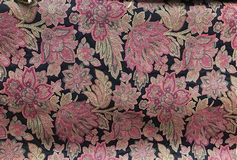Swatch Designer Brocade Jacquard Fabric Black Floral Damask Uphols