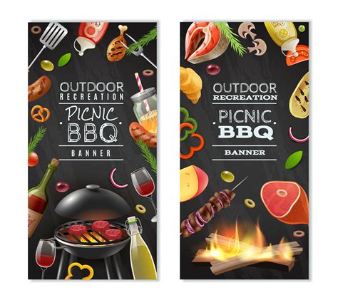 Picnic Barbecue Vertical Banners 470983 Vector Art At Vecteezy