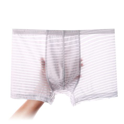 Mens Ice Silk Panties Mesh Underwear Seamless Boxer Briefs Breathable Ultra Thin Ebay