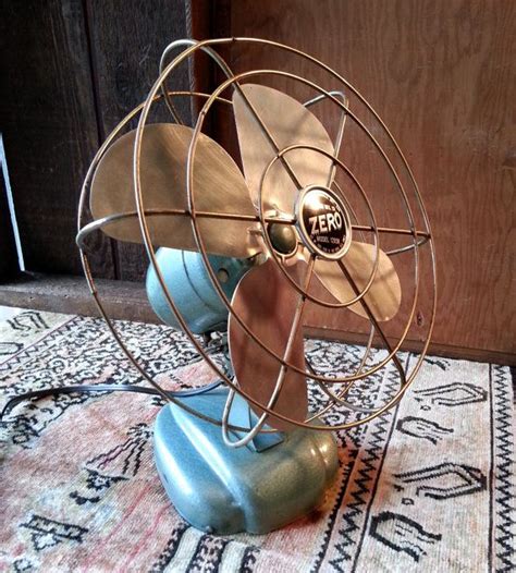 Vintage Zero Electric Fan 1940s Working Oscillating Desk Fan Spring