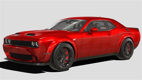 Dodge Challenger Srt Hellcat Widebody 2022 Buy Royalty Free 3d Model