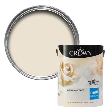 Crown Breatheasy Antique Cream Matt Emulsion Paint 5l Departments