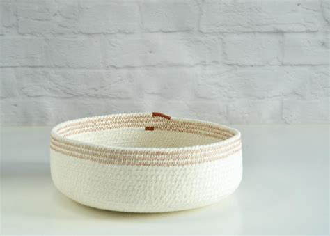 Cotton Rope Basket Coil Rope Bowl Key Bowl Natural Decor Etsy Rope