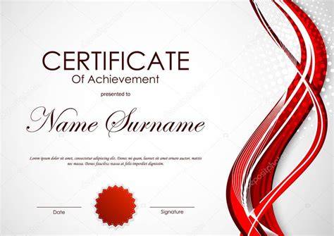 Certificate Of Achievement Template — Stock Vector © Denchik 133474874