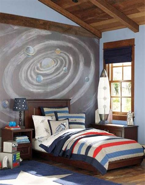 Lots of planets, rockets, astronauts and stars in these designs. Great Outer Space Themed Bedroom : Space Themed Bedroom ...