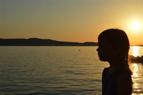 Free Images Sea Horizon Silhouette Girl Sun Sunrise Sunset
