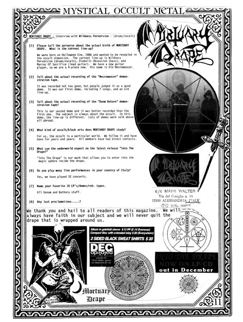 MORTUARY DRAPE interview in The Black Montanas Of Thy Septentrio zine