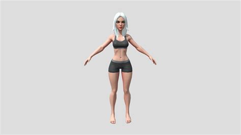 stylized female character base mesh rigged buy royalty free 3d model by your 3d character