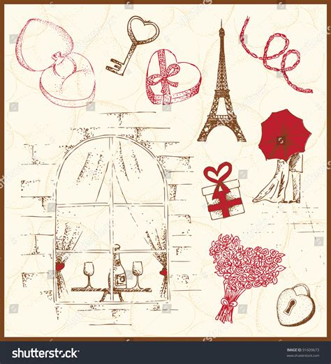 Love In Paris Stock Vector Illustration 91609673 Shutterstock