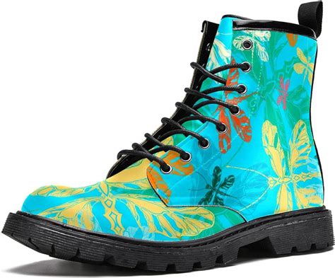 Mapolo Boots For Women Dragonfly Pattern Print Womens