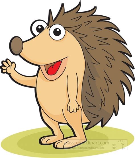 Free Cute Standing Hedgehog Showing Spines Clipart Classroom Clipart