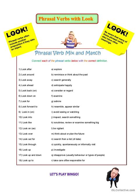 Phrasal Verbs With Look English ESL Worksheets Pdf Doc
