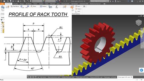 Design Rack And Pinion Gear Drive Autodesk Inventor Youtube
