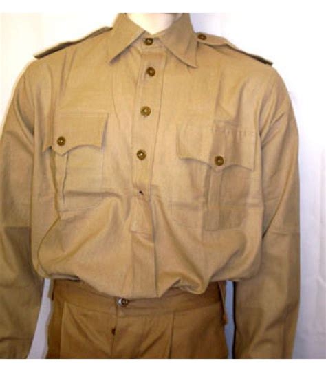 Ww2 British Army Khaki Drill Airtex 2 Pocket Shirt