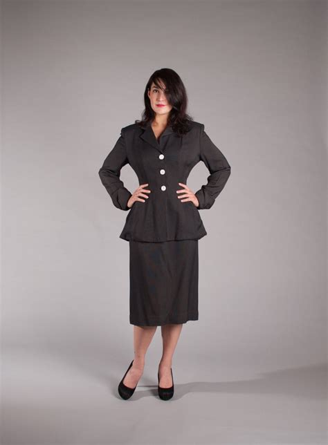 Vintage 1950s Skirt Suit Fitted 50s Suit All Business