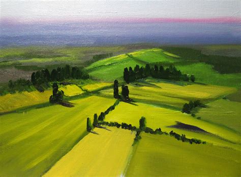 Original Landscape Oil Painting Aerial Perspective Etsy Oil